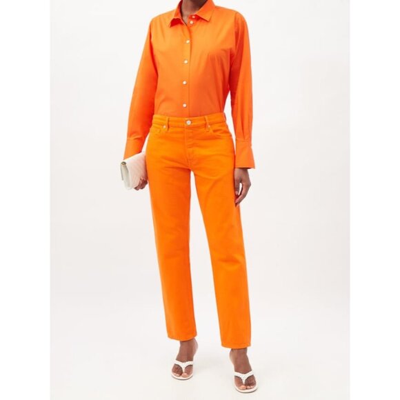 FRAME Women’s 35x29 Le Slouch Jeans Orange Crush Low Rise Straight Leg NWT - Picture 2 of 8